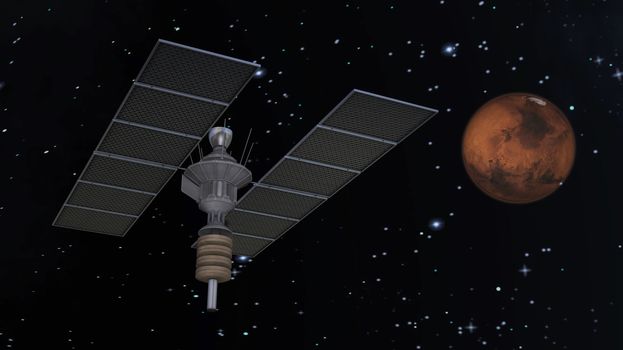 Digital 3D Illustration of a Satellite
