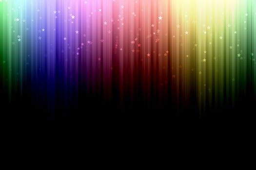 Background with colorful spectrum stripes,  with star bokeh