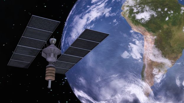 Digital 3D Illustration of a Satellite