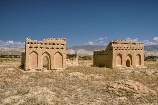 Ruins of ancient temple in Kyrgyzstan