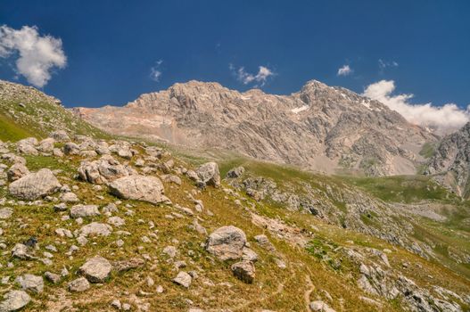 Picturesque mountain range in Kyrgyzstan