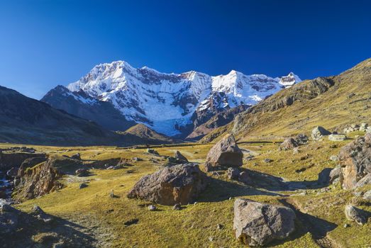 Majestic peaks of Ausangate in Peru, south american Andes