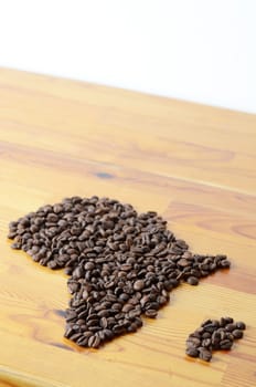 africa symbol made of coffee