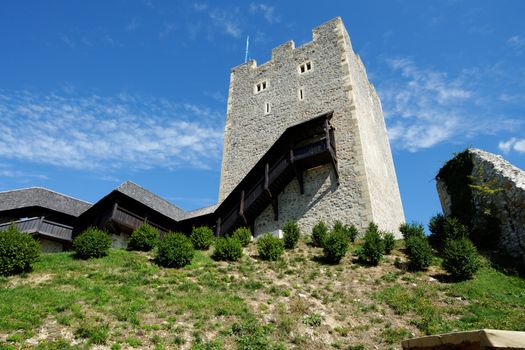 Keep tower of Celje medieval castle in Slovenia