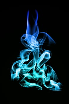 blue smoke on black background