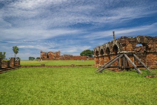 Scenic Encarnacion and jesuit ruins in Paraguay, south America