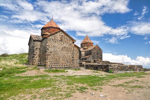 Scenic view of an old church in Armenia