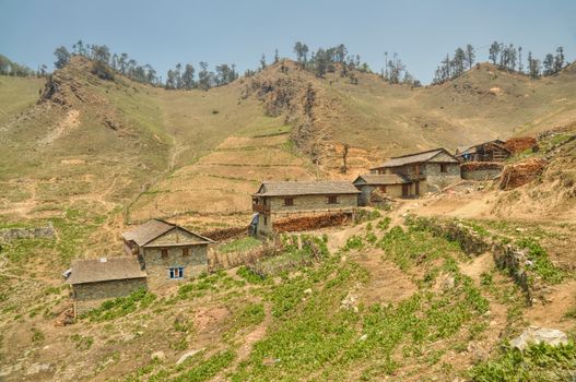 Picturesque view of old traditional Nepalese village