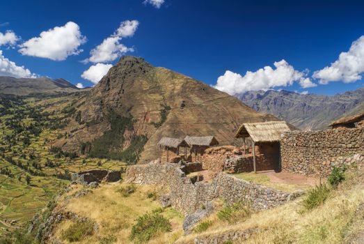 Scenic old village in peruvian andes, South America