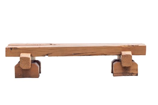 Bench made of old railroad ties isolated, thailand