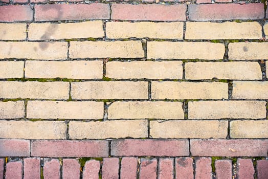 Background of old vintage brown yellow brick wall