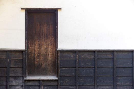 The home side door made of wood japanese style