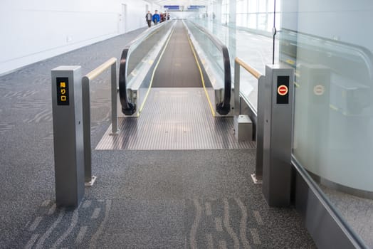 Walkways at the airport to facilitate to passengers