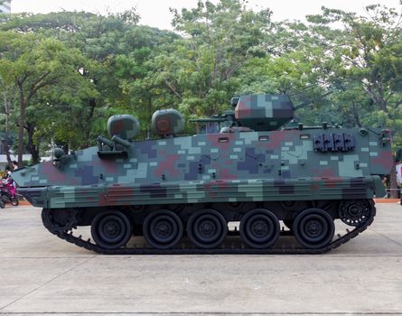 Militar vehicle, side of military vehicle, armoured vehicle