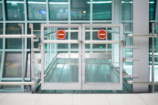 forbidden area gate at the airport for security
