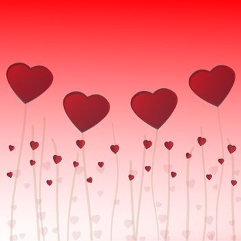 Red hearts concept on Valentine's day background.Vector EPS10.