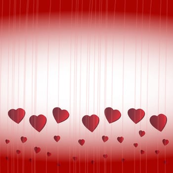 Red hearts concept on Valentine's day background.Vector EPS10.