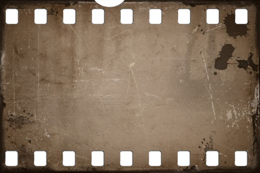 grunge scratched film strip background.