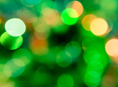 Abstract circular green bokeh abstract light background