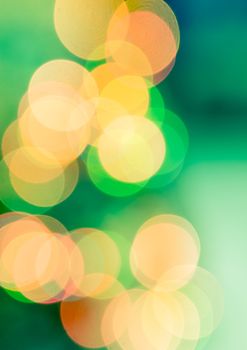 Abstract circular green bokeh abstract light background