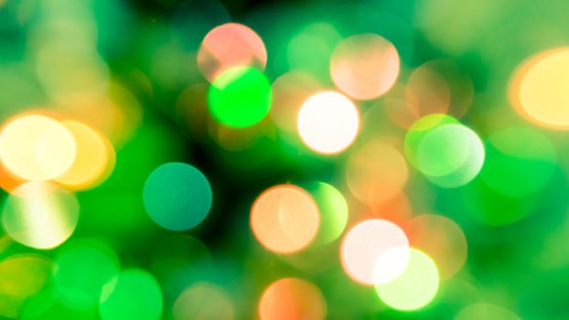 Abstract circular green bokeh abstract light background