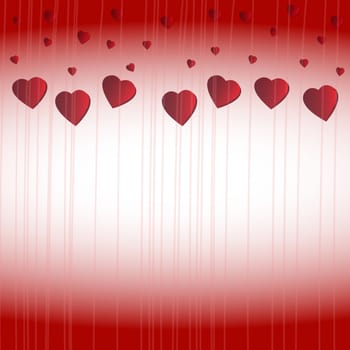 Red hearts concept on Valentine's day background.Vector EPS10.