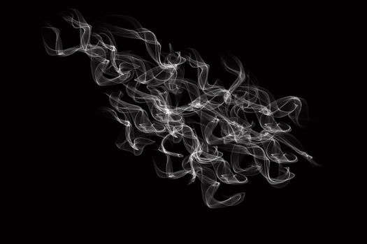 abstract smoke isolated on black background.