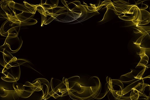 yellow smoke border on black background.