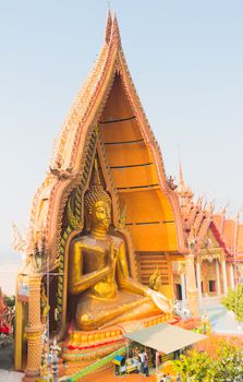 Big golden buddha statue Wat Tham Sua(Tiger Cave Temple), Kanchanaburi thailand