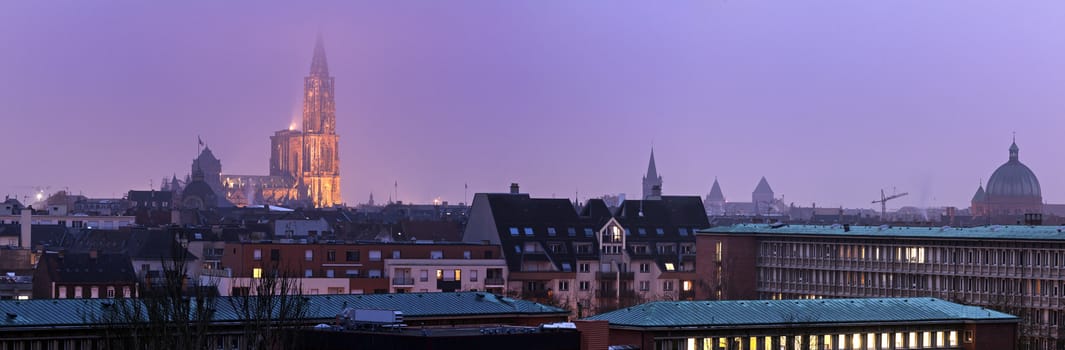 Panorama of Strasbourg . Strasbourg, Alsace, France