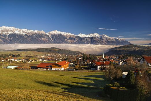 Scenic village in Tirol Alps near Innsbruck