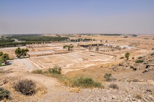 Ruins of ancient persian capital Persepolis in current Iran