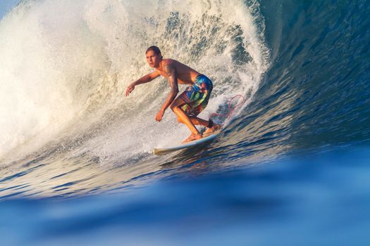 Picture of Surfing a Wave.Sumbawa Island. Indonesia.