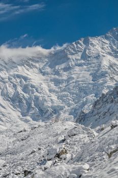 Picturesque view of Himalayas near Kanchenjunga, the third tallest mountain in the world