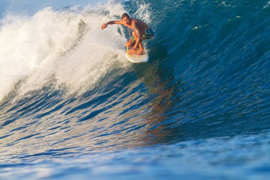 Picture of Surfing a Wave.Sumbawa Island. Indonesia.