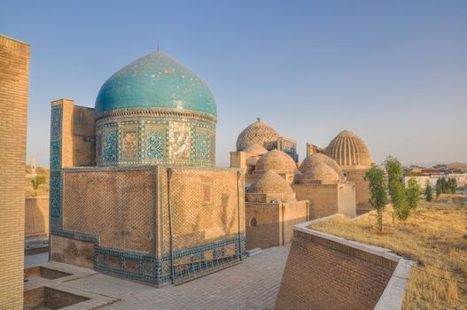 Beautifully decorated domes in city of Samarkand, Uzbekistan