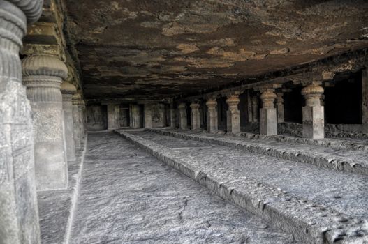 Inside of Ellora caves, unseco archaeological site in India