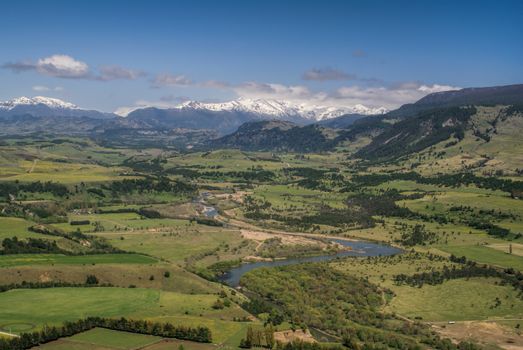 Panoramic view of the valley in Chilean Coyhaique            