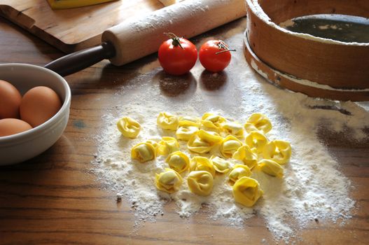 Italian ravioli with ricotta and vegetables