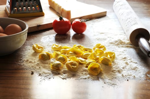 Italian ravioli with ricotta and vegetables