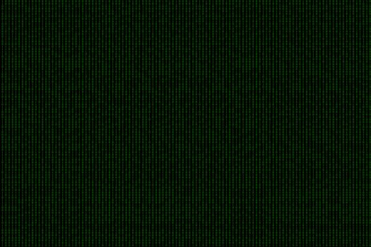 Binary computer code green background.