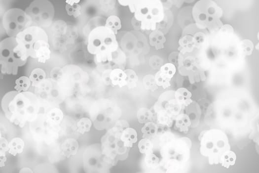 black and white de-focused abstract photo blur background, with skull
