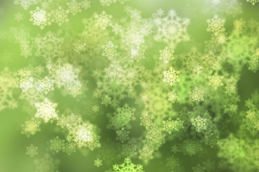 natural green background, with snowflakes
