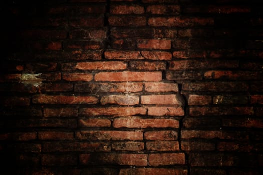 brick grunge texture, wall background, vignette