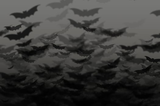 bats in dark sky, halloween background  