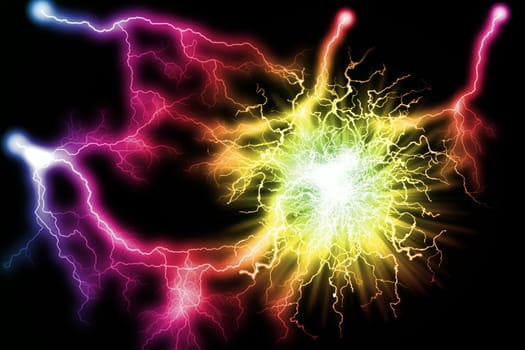 Electric colorful lighting effect, abstract backgrounds 