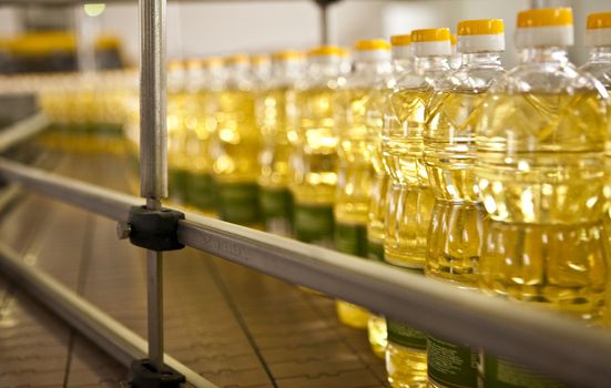 Factory for the production of edible oils. Shallow DOFF. Selective focus.