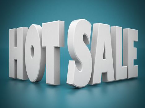 beautiful 3d white text SALE