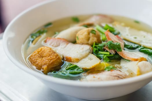 Chinese food, Wonton and noodle for traditonal gourmet dumpling image, shallow depth of field