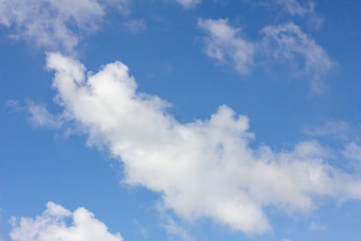 blue sky with cloud closeup, with copyspace